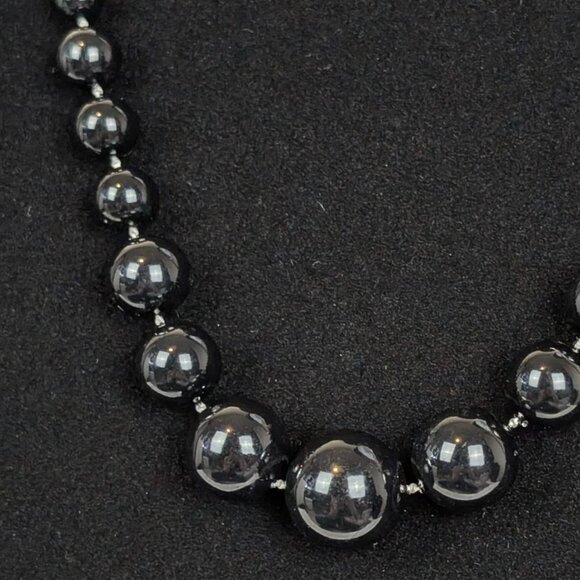 (2/$20) V. Black Graduated Beaded Necklace - Picture 2 of 5